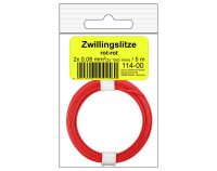 Zwillingslitze 0,08 mm² / 5 m rot-rot in SB