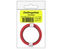 Zwillingslitze 0,08 mm² / 5 m rot-braun in SB Beutel